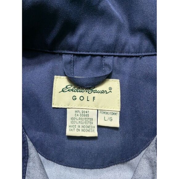 Eddie Bauer Long Sleeve 1/4 Zip Windbreaker Women's Size Large Blue - Picture 3 of 14